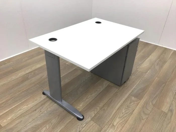 White Desk With Adjustable Frame