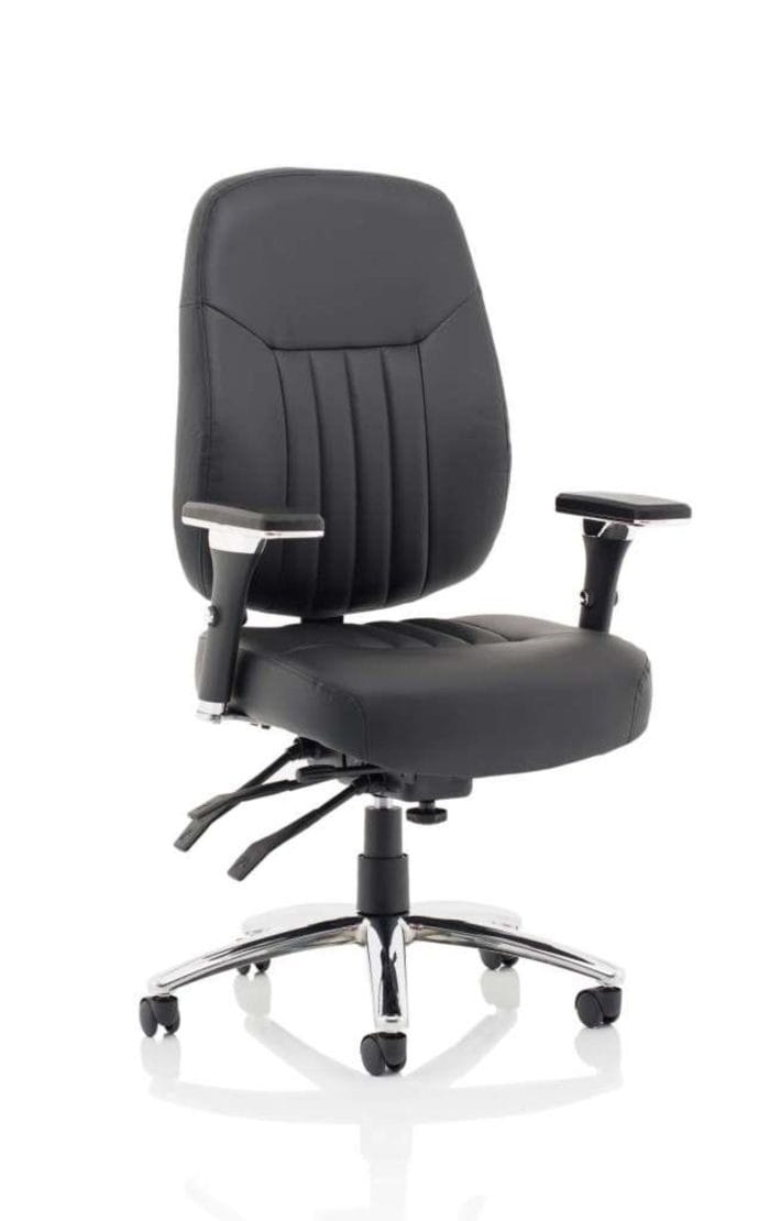 Barcelona Deluxe Black Leather Operator Chair