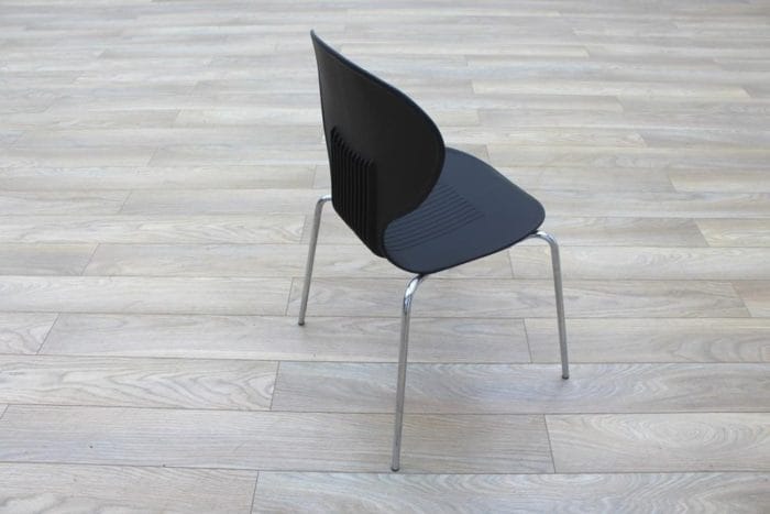 Black Plastic Stacking Office Canteen Chairs