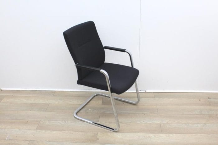 Black Meeting Chairs With Chrome Legs