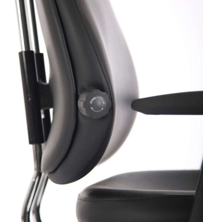 Chiro Plus Ultimate Black Leather With Arms With Headrest