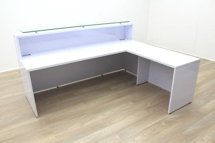 New Cancelled Order Gloss White Office Reception Desk Counter