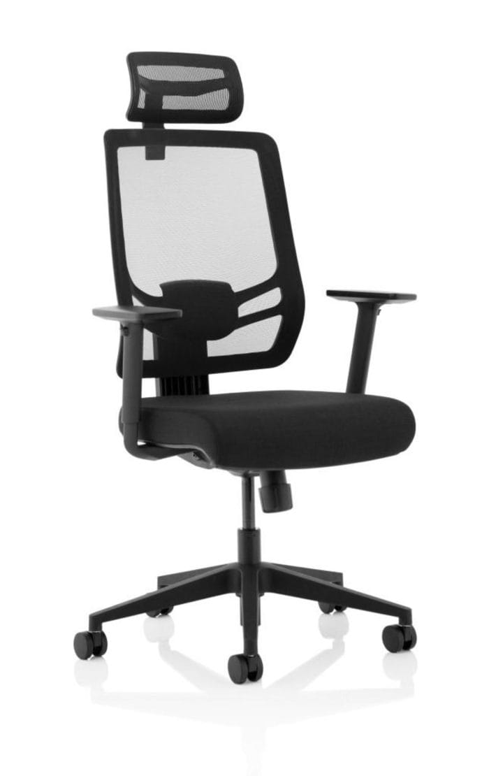 Ergo Twist Black Fabric Seat Mesh Back with Headrest