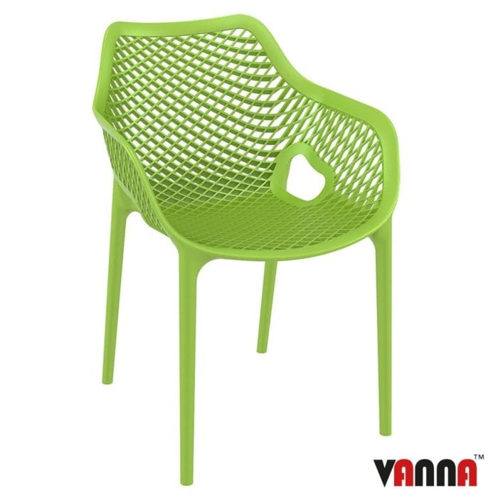 New Green Reinforced Polypropylene & Glass Fibre Stacking Office Canteen Cafe Bistro Arm Chairs