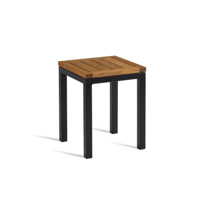 New ICE Powder Coated Metal Frame and Robinia Wood Top Canteen Cafe Low Stool