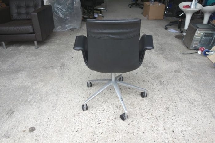 Knoll Black Leather Meeting Chair