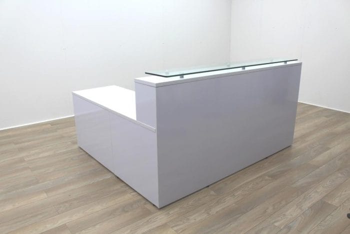 New Cancelled Order Gloss White Office Reception Desk Counter