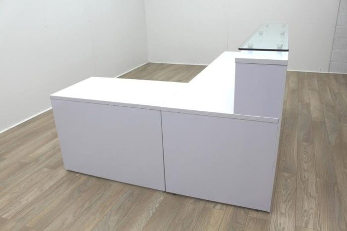 New Cancelled Order Gloss White Office Reception Desk Counter