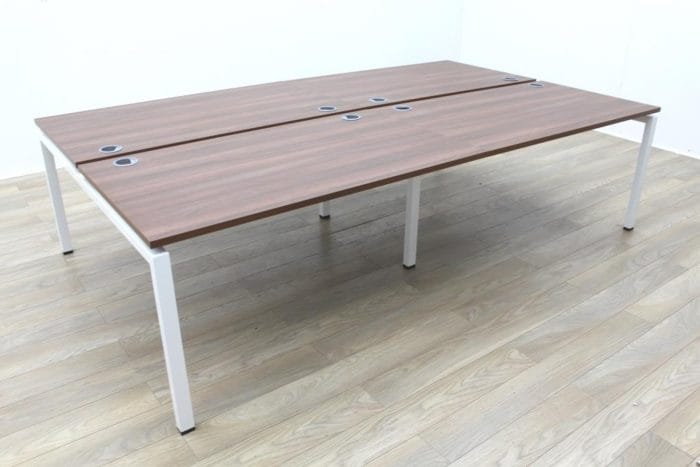 New Mobili Soho 2 Walnut Commercial Grade Office Bench Desking