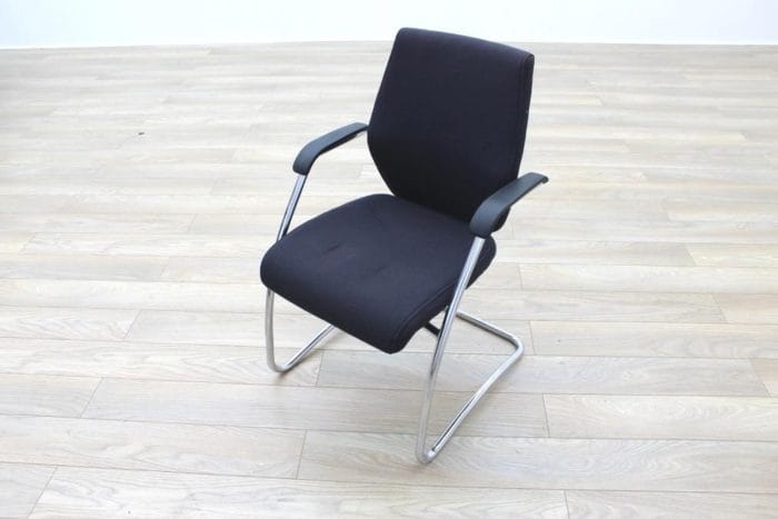 Orangebox Black Fabric Cantilever Office Meeting Chair