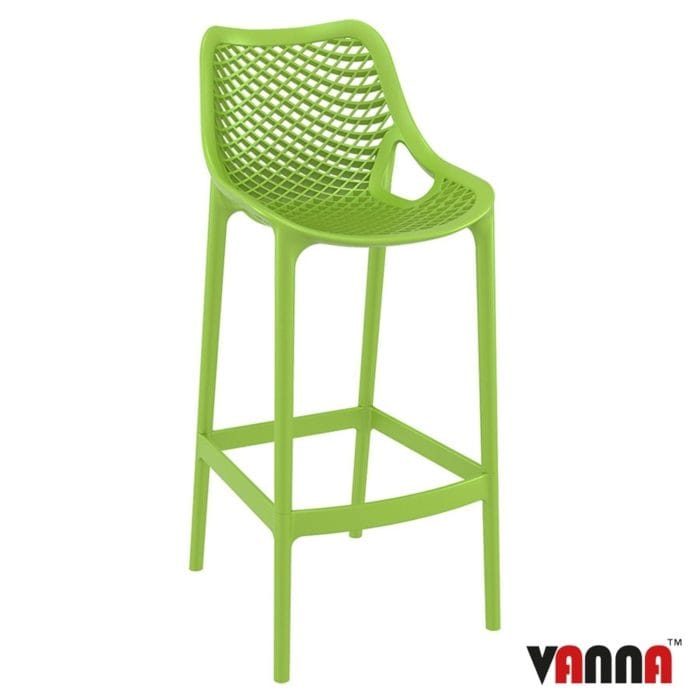 New Tropical Green Strong Reinforced Polypropylene, Glass Fibre Canteen Cafe Bar Stool