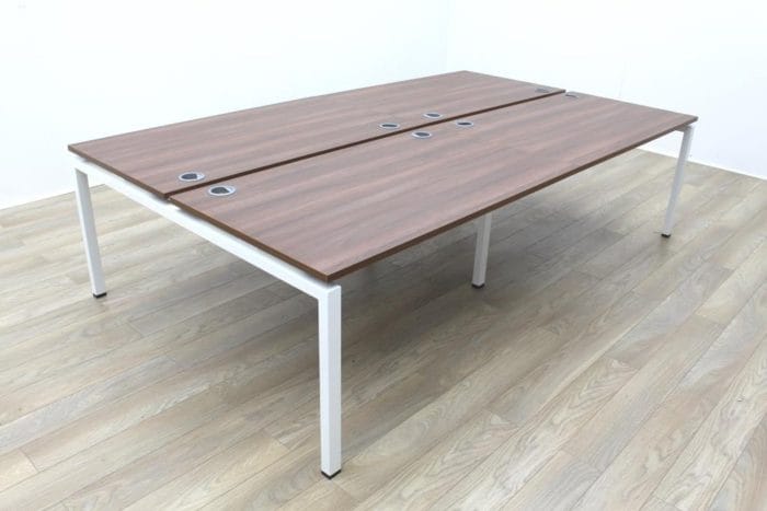 New Mobili Soho 2 Walnut Commercial Grade Office Bench Desking