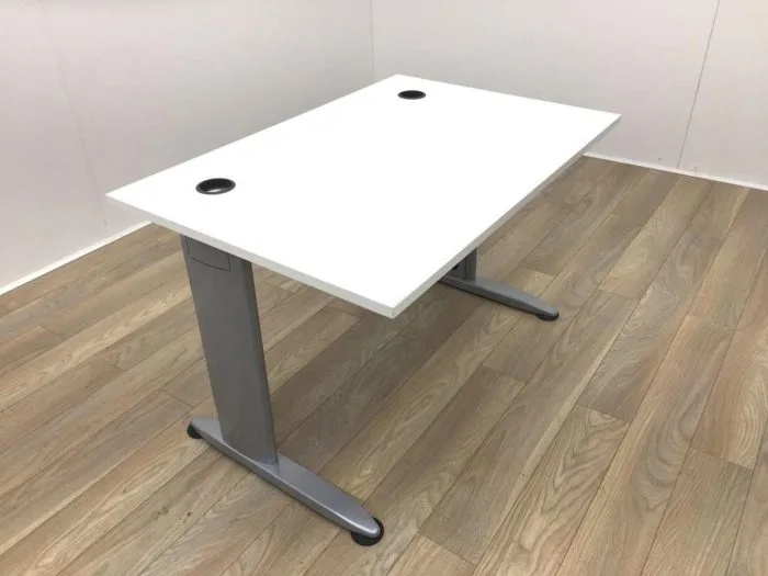 White Desk With Adjustable Frame