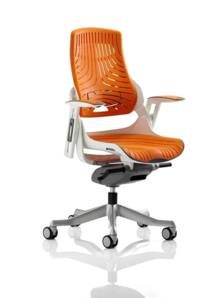 Zure Executive Chair Elastomer Gel Orange With Arms