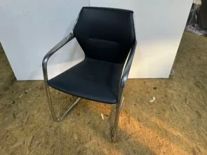 Brunner grey leather meeting chair