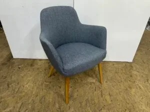 Grey fabric arm chair