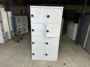 White metal lockers