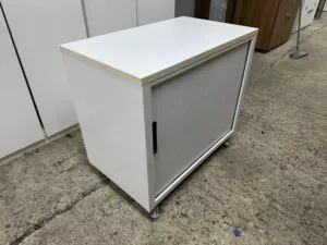 White tambour cupboard