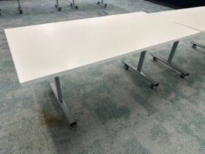 White folding table